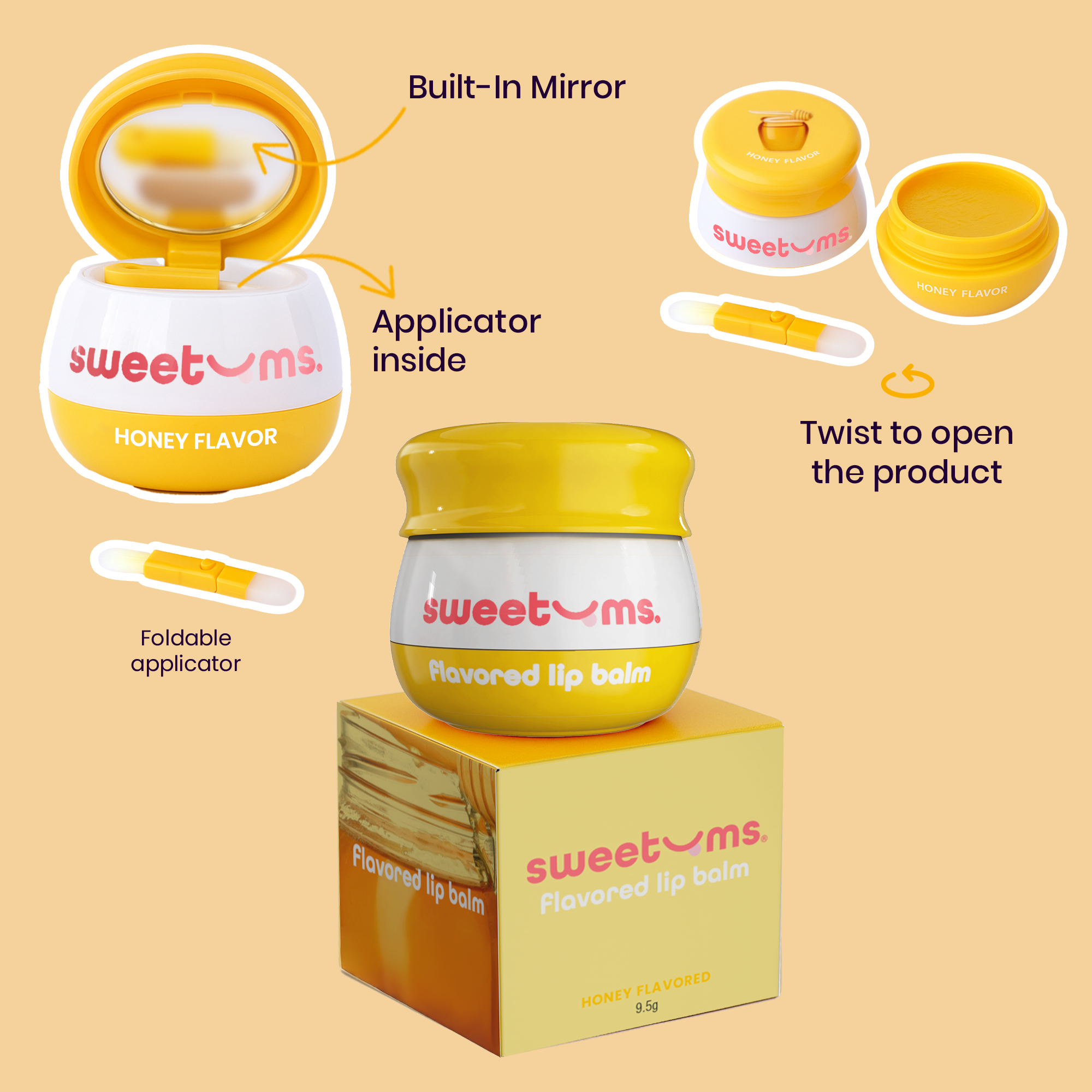 Sweetums Honey Kissing Lip Balm