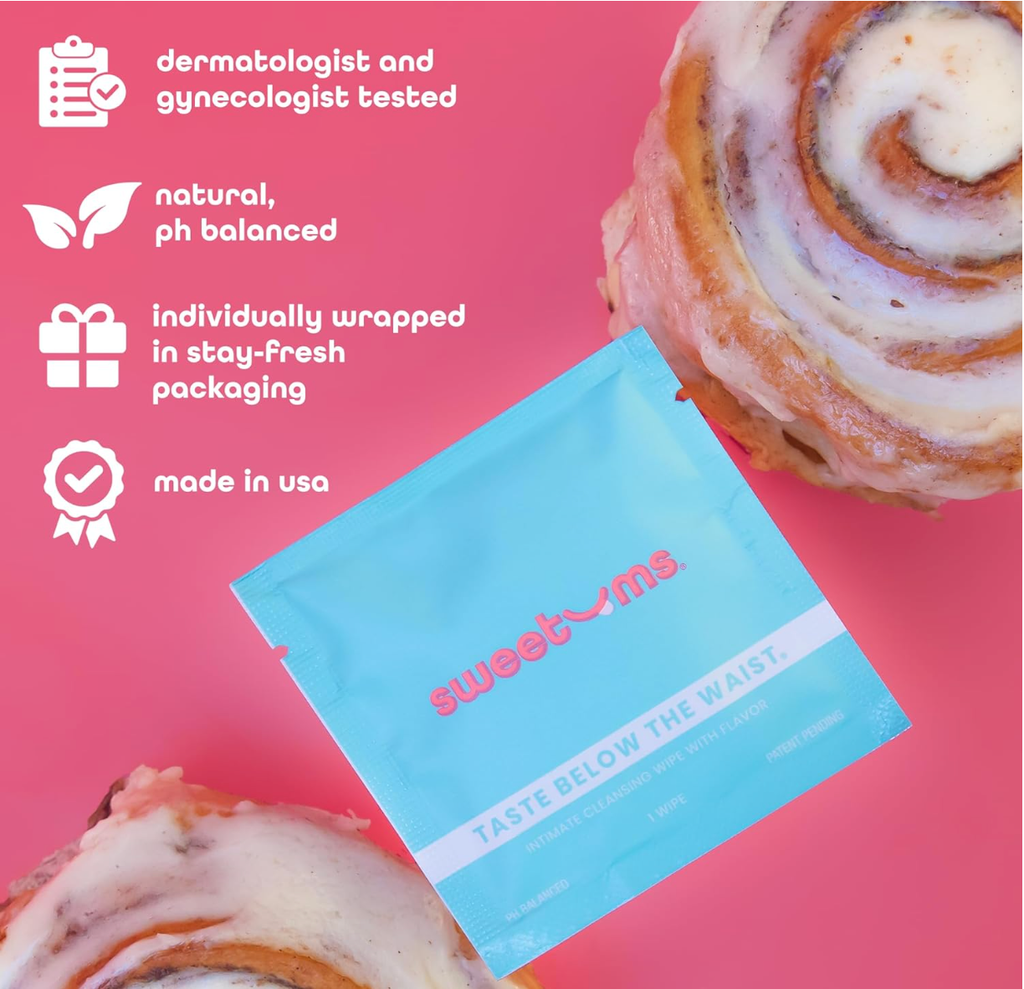 Sweetums Cinnamon Bun Flavored Body Wipes - 10ct