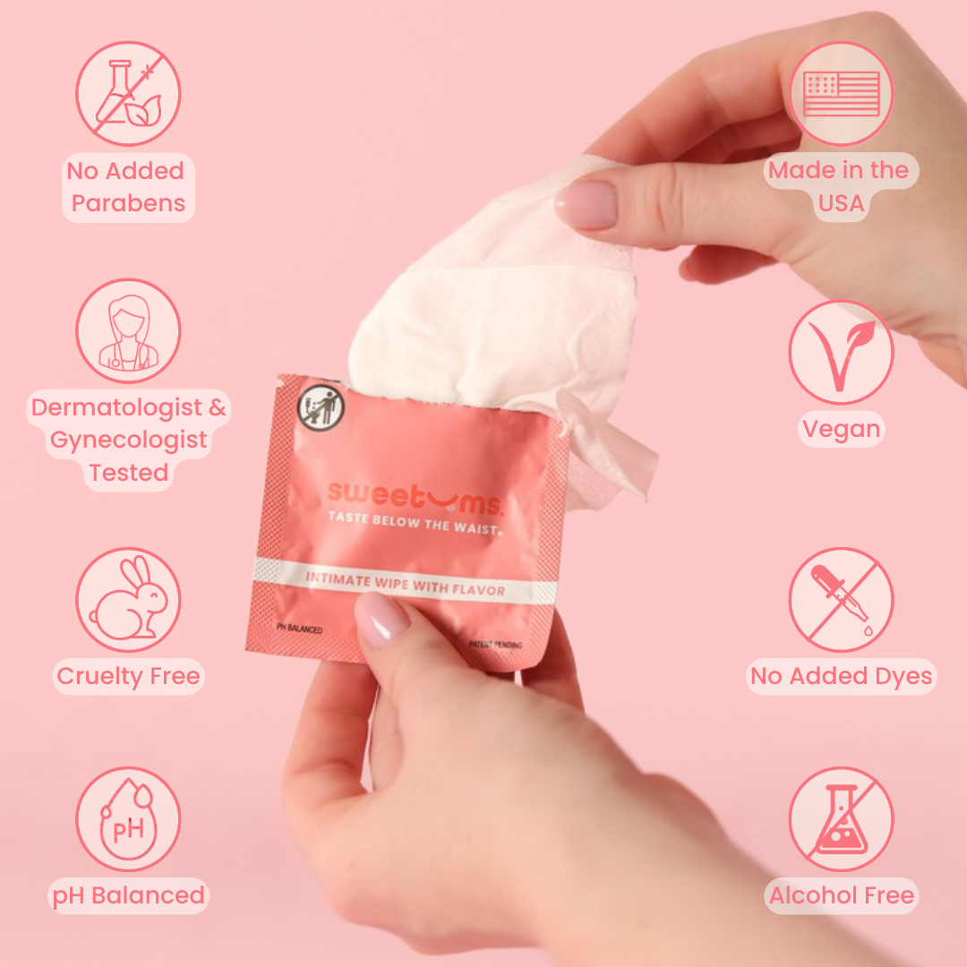 Sweetums Cherry Flavored Intimate Body Wipes - 10ct