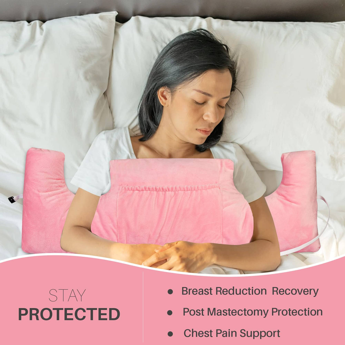 Protection Pillow for Mastectomy & Chest Surgeries - Pink