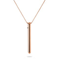 A thin, elegant, metal vibe on a chain.