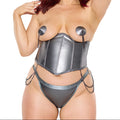 Coquette Pleasure Waist Cincher Grey Queen Size