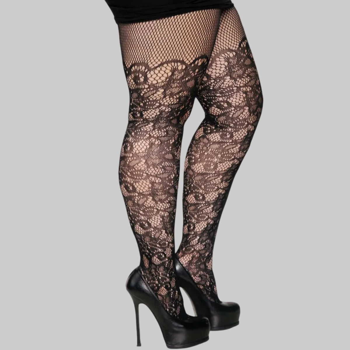 Floral Vine Fishnet Tights