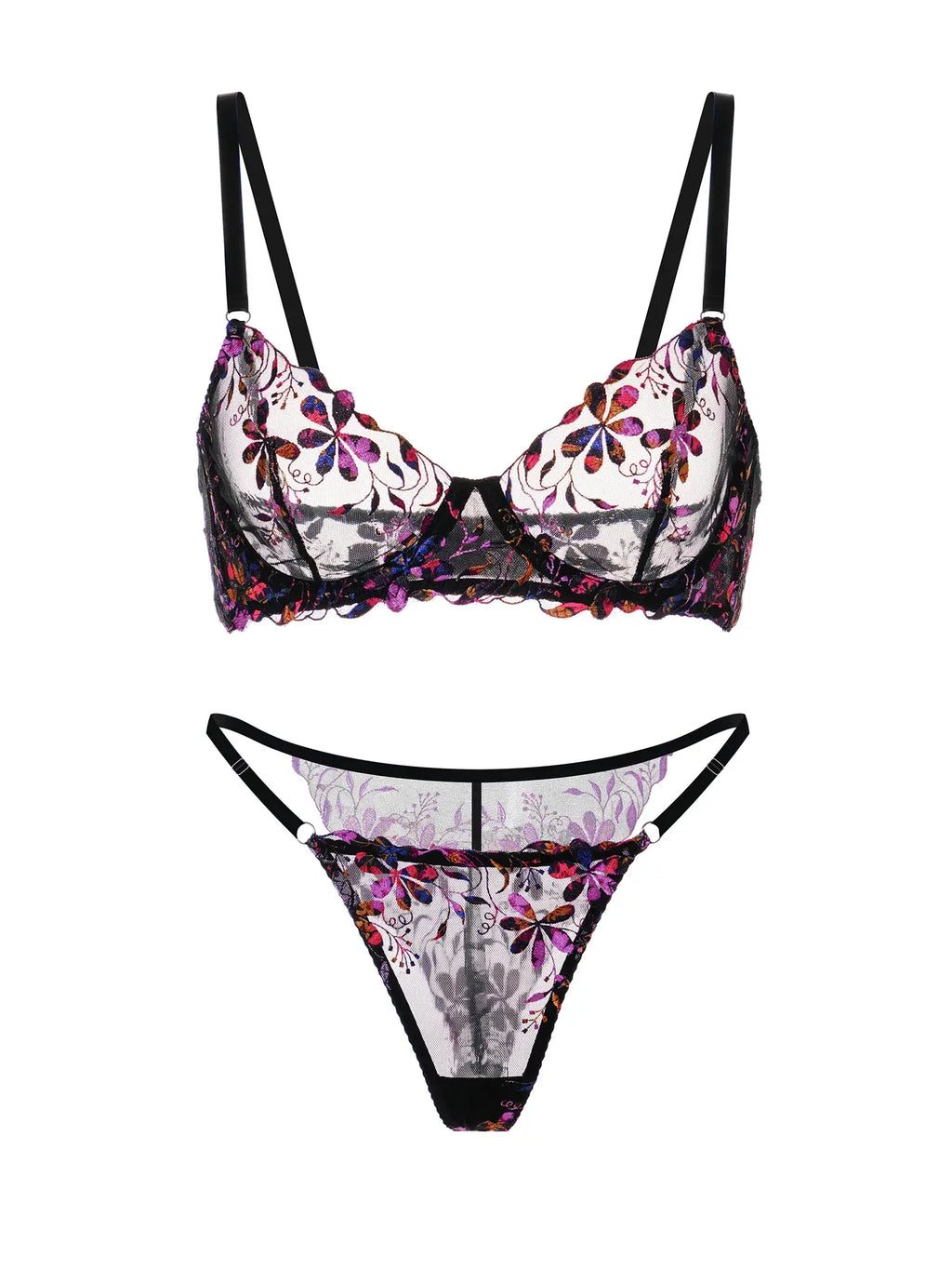 Midnight Blossom Lace Bra & Panty Set