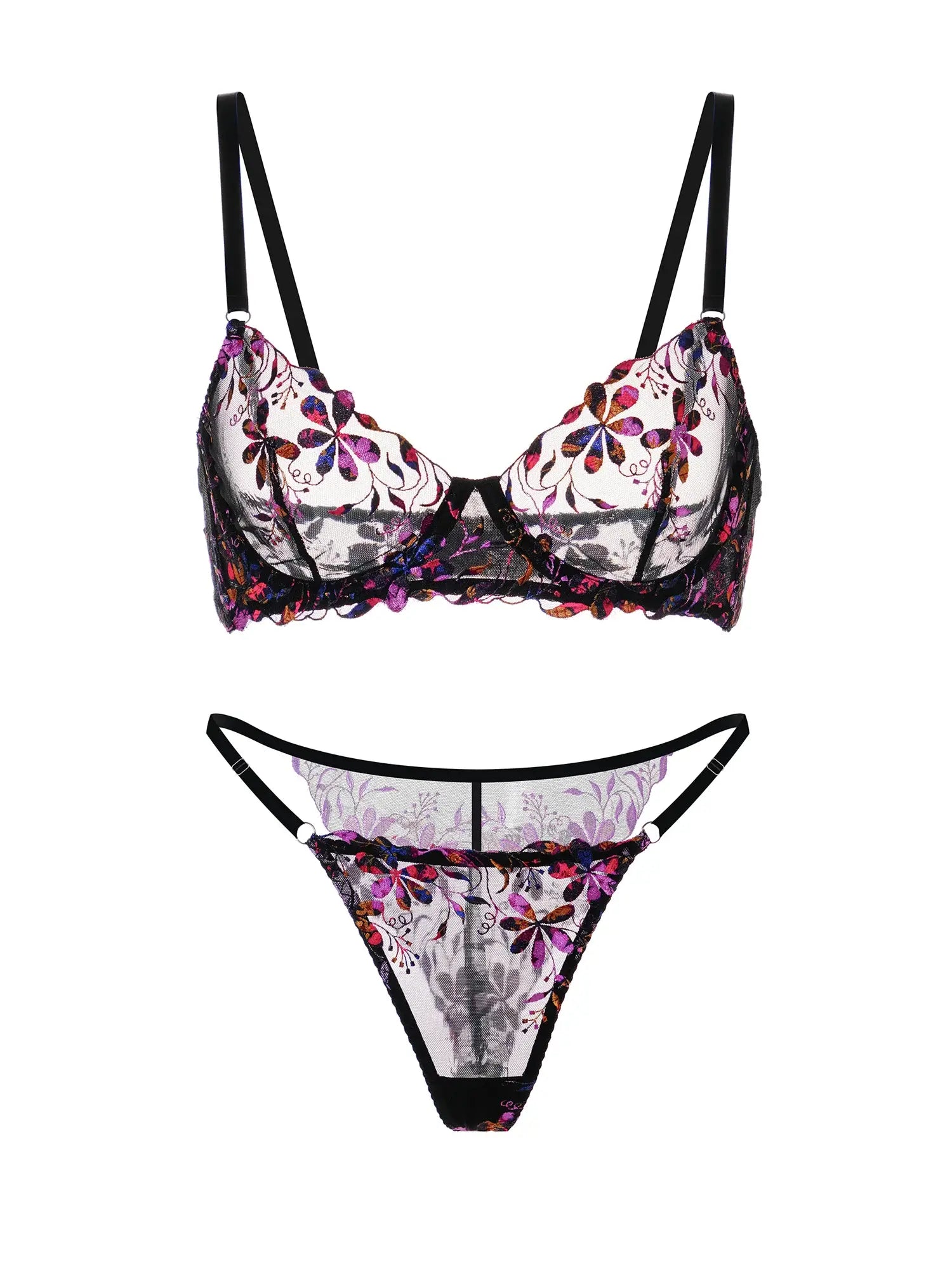 Midnight Blossom Lace Bra & Panty Set