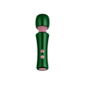 A petite massage wand with a flexible head and two control buttons.