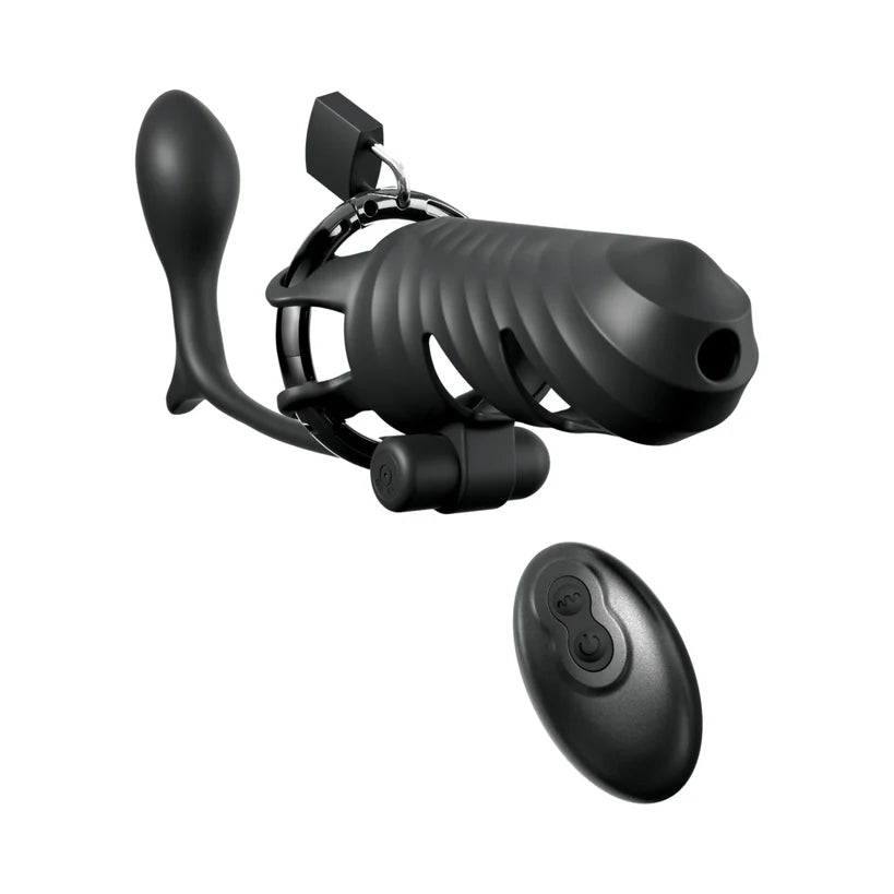 Cock Blocker with Plug & Remote-Controlled Vibrating Bullet