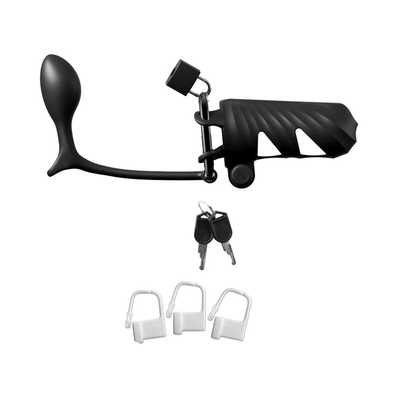 Cock Blocker with Plug & Remote-Controlled Vibrating Bullet