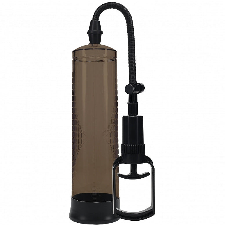 A transparent black pump with a squeeze trigger.