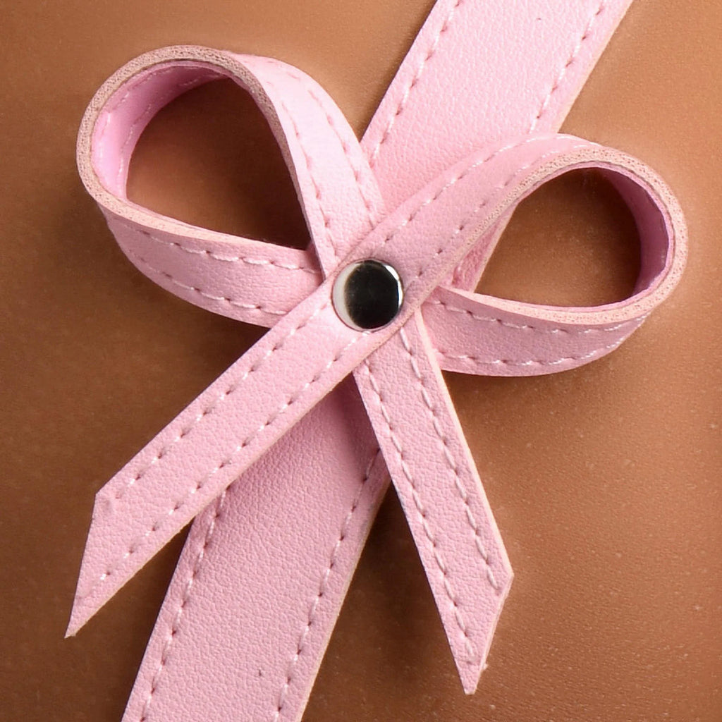 Close-up of a pink bow.