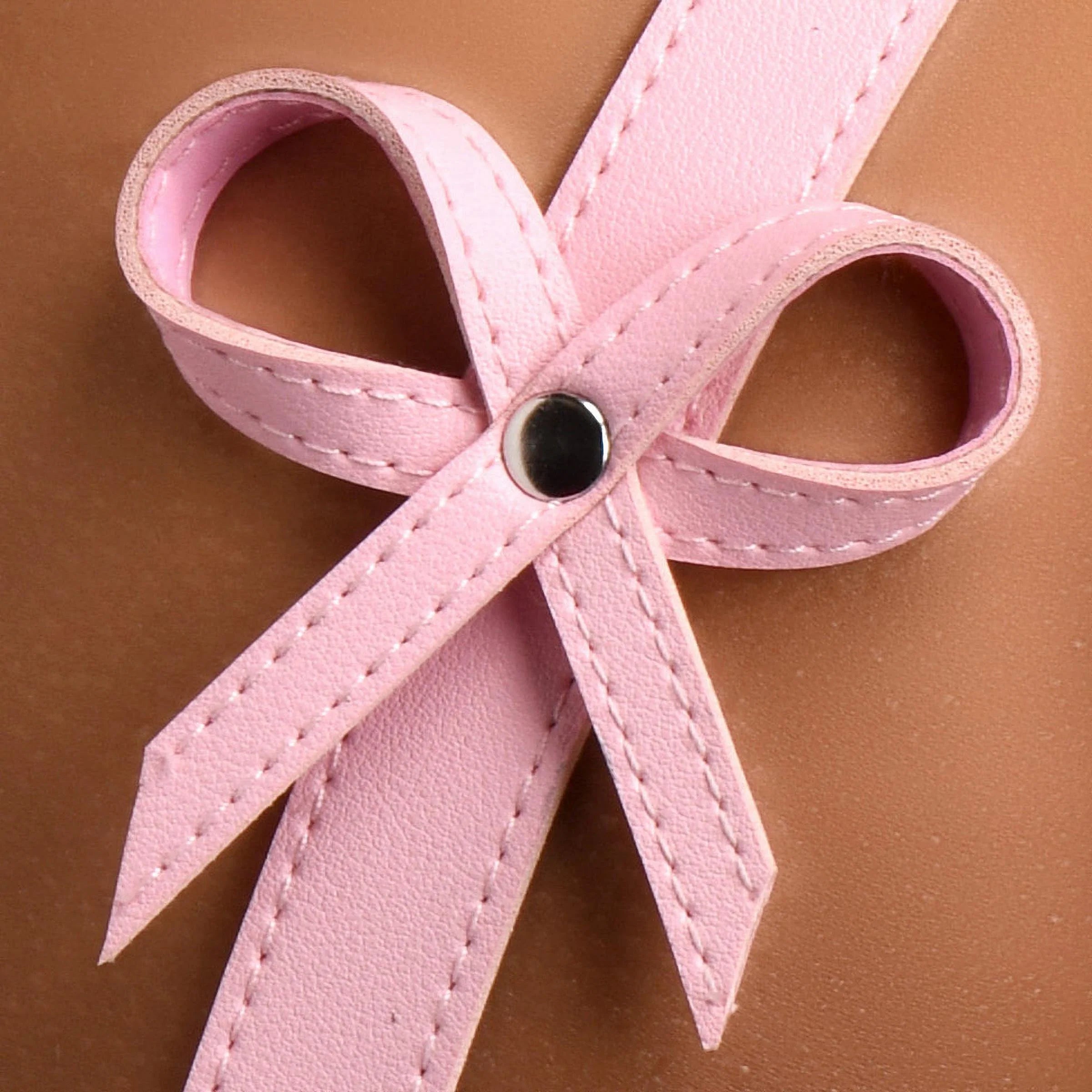Close-up of a pink bow.