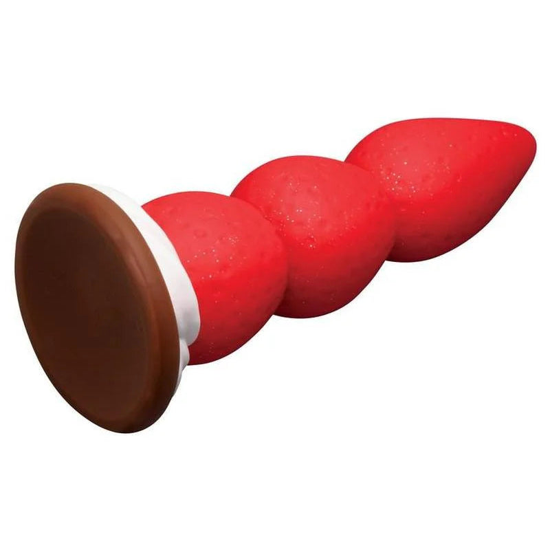 Red and brown object on a white background