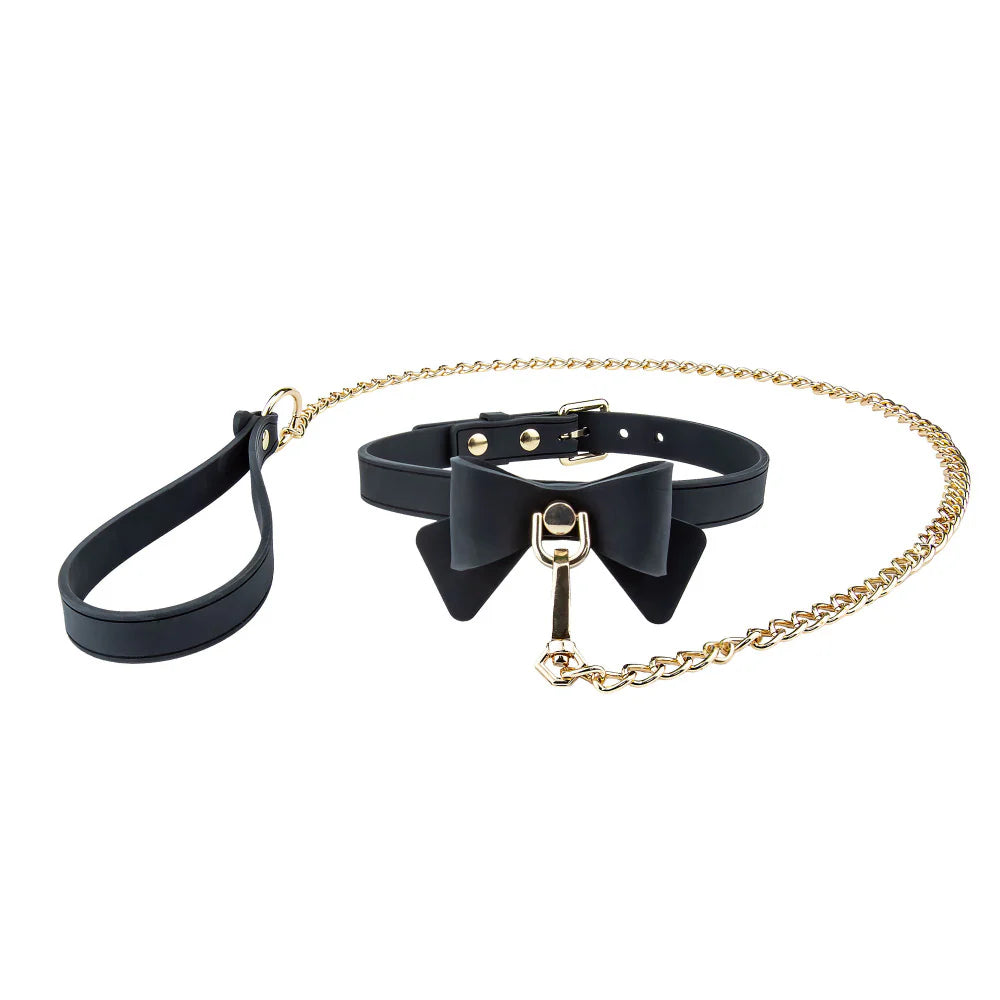 Ardor Black Bow Collar & Leash