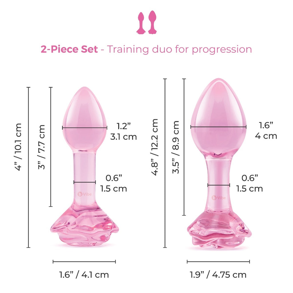 Pink Roses Training Plug Set