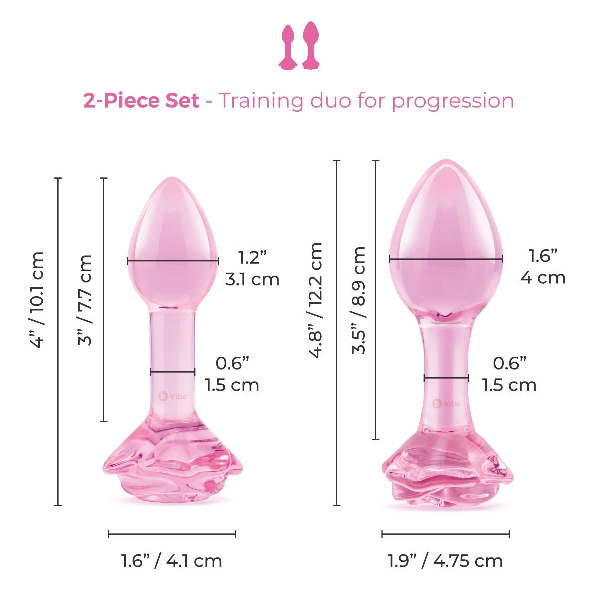 Pink Roses Training Plug Set