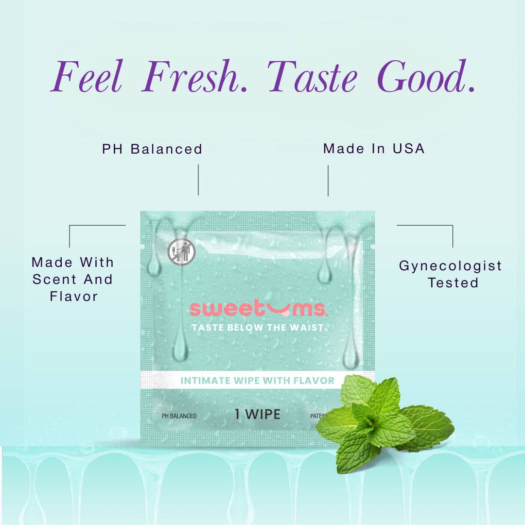 Sweetums Sweet Mint Flavored Body Wipes - 10ct