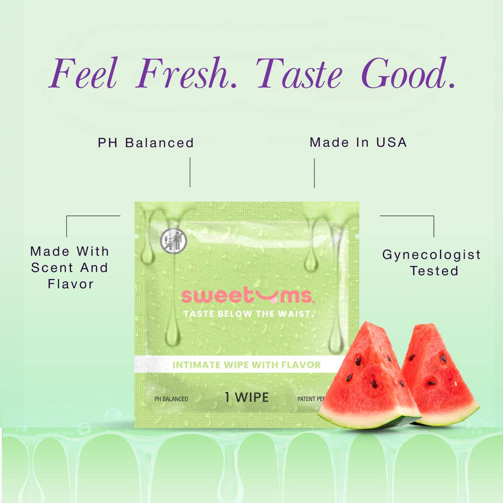Sweetums Watermelon Flavored Body Wipes - 10ct
