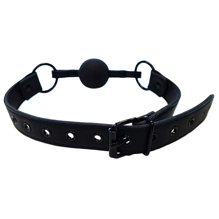 Black on Black Rubber Ball Gag