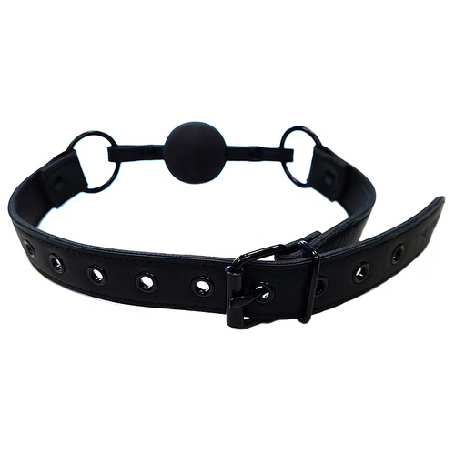 Black on Black Rubber Ball Gag