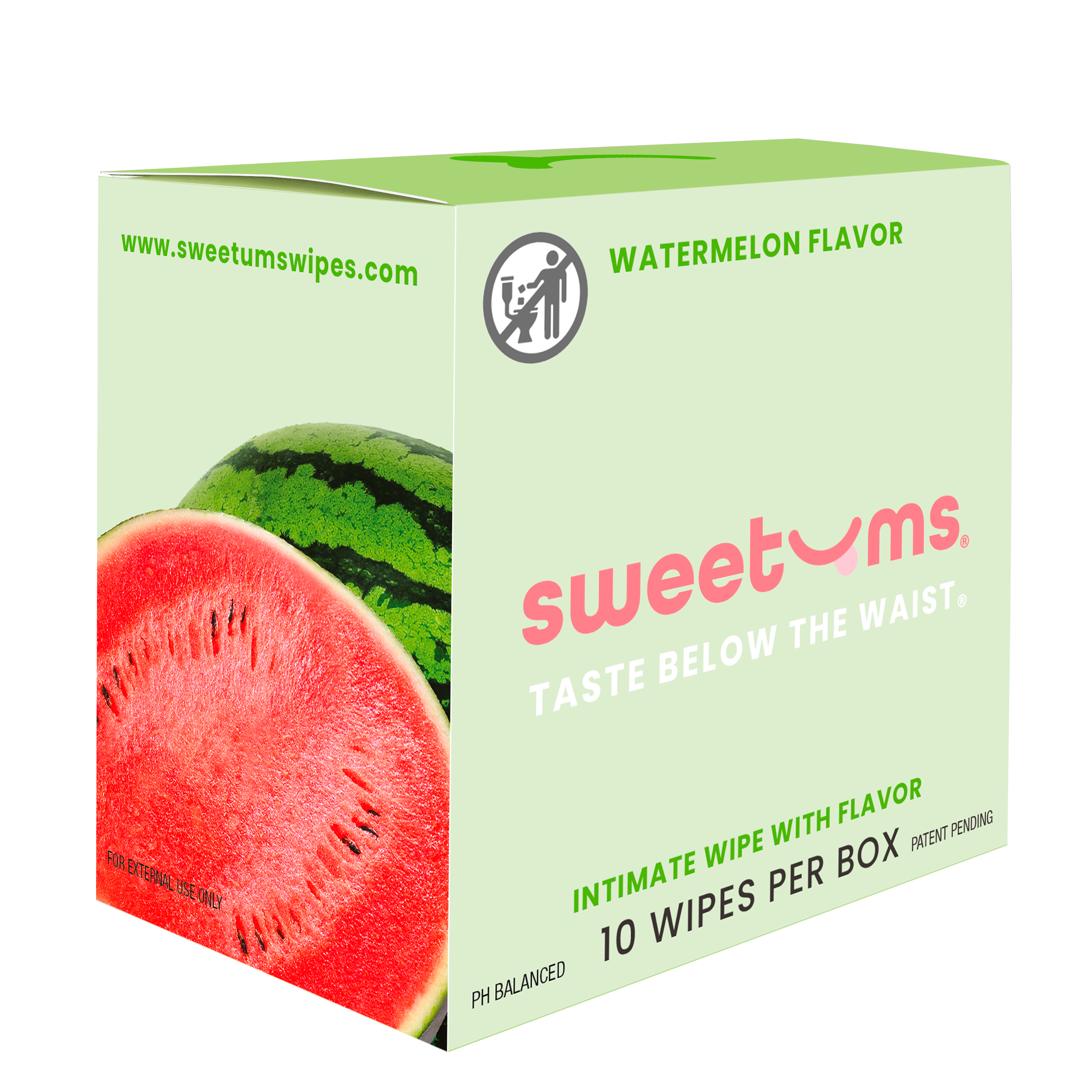 Sweetums Watermelon Flavored Body Wipes - 10ct