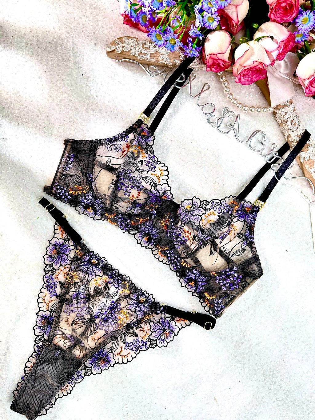 Elegant Noir Bra & Panty Set