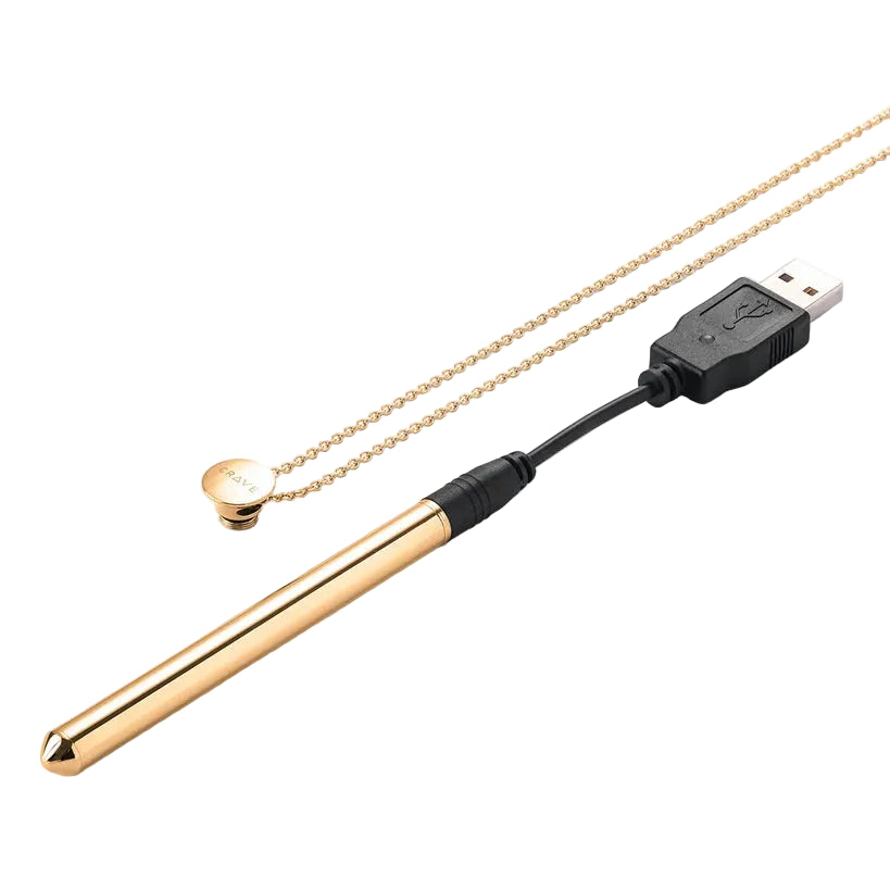 Showing how the USB charging cable connects once the cap is unscrewed.