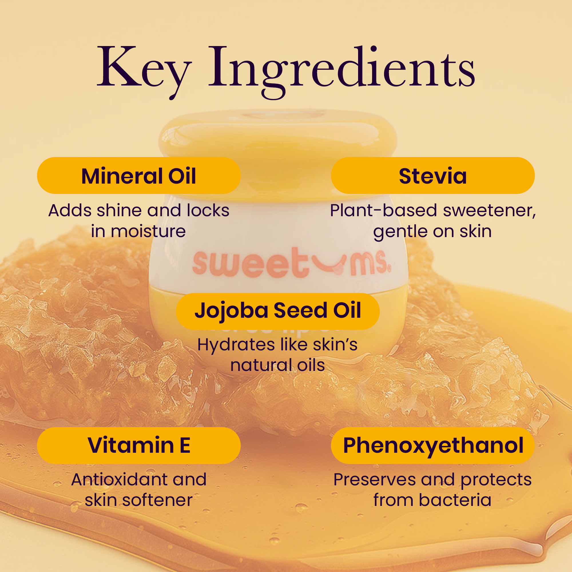 Sweetums Honey Kissing Lip Balm