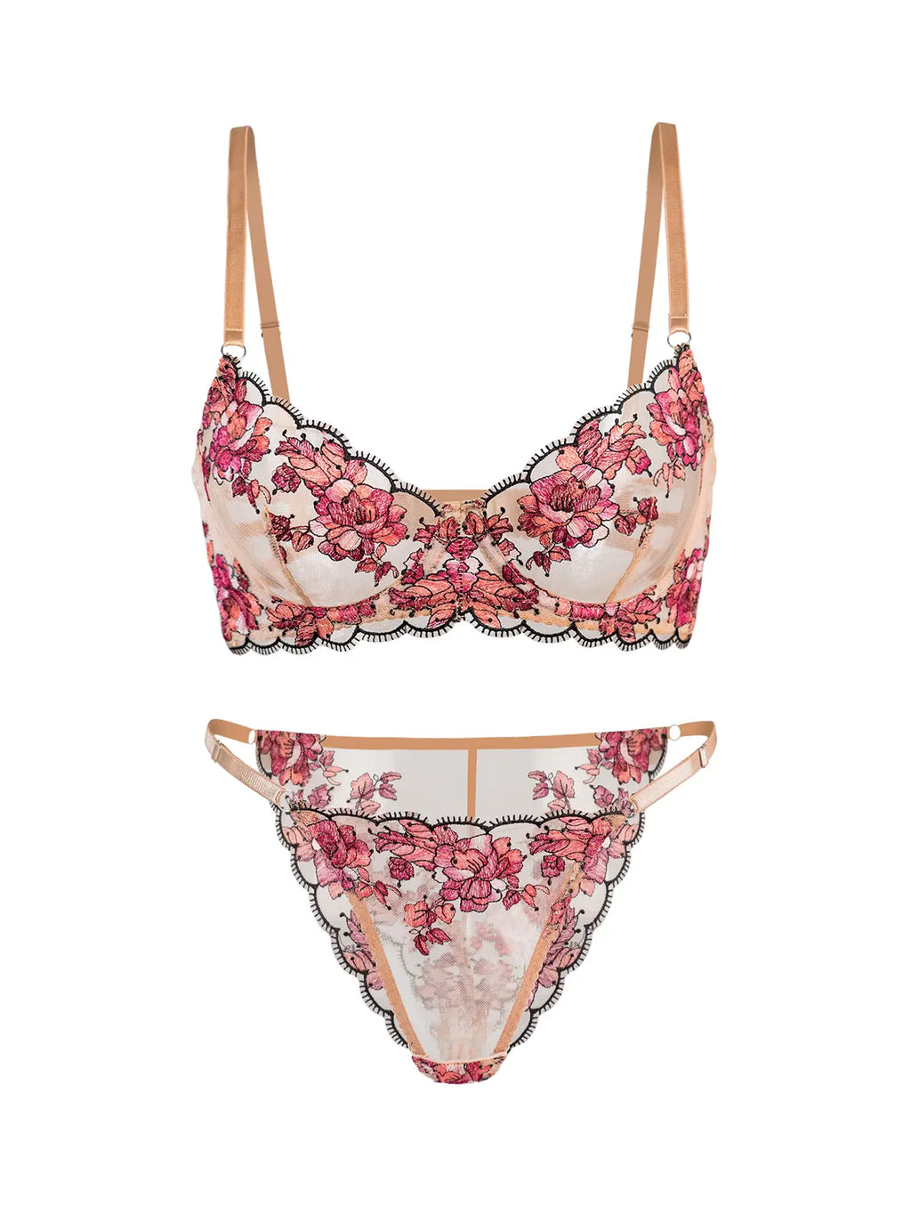 Raspberry Blossom Bra & Panty Set