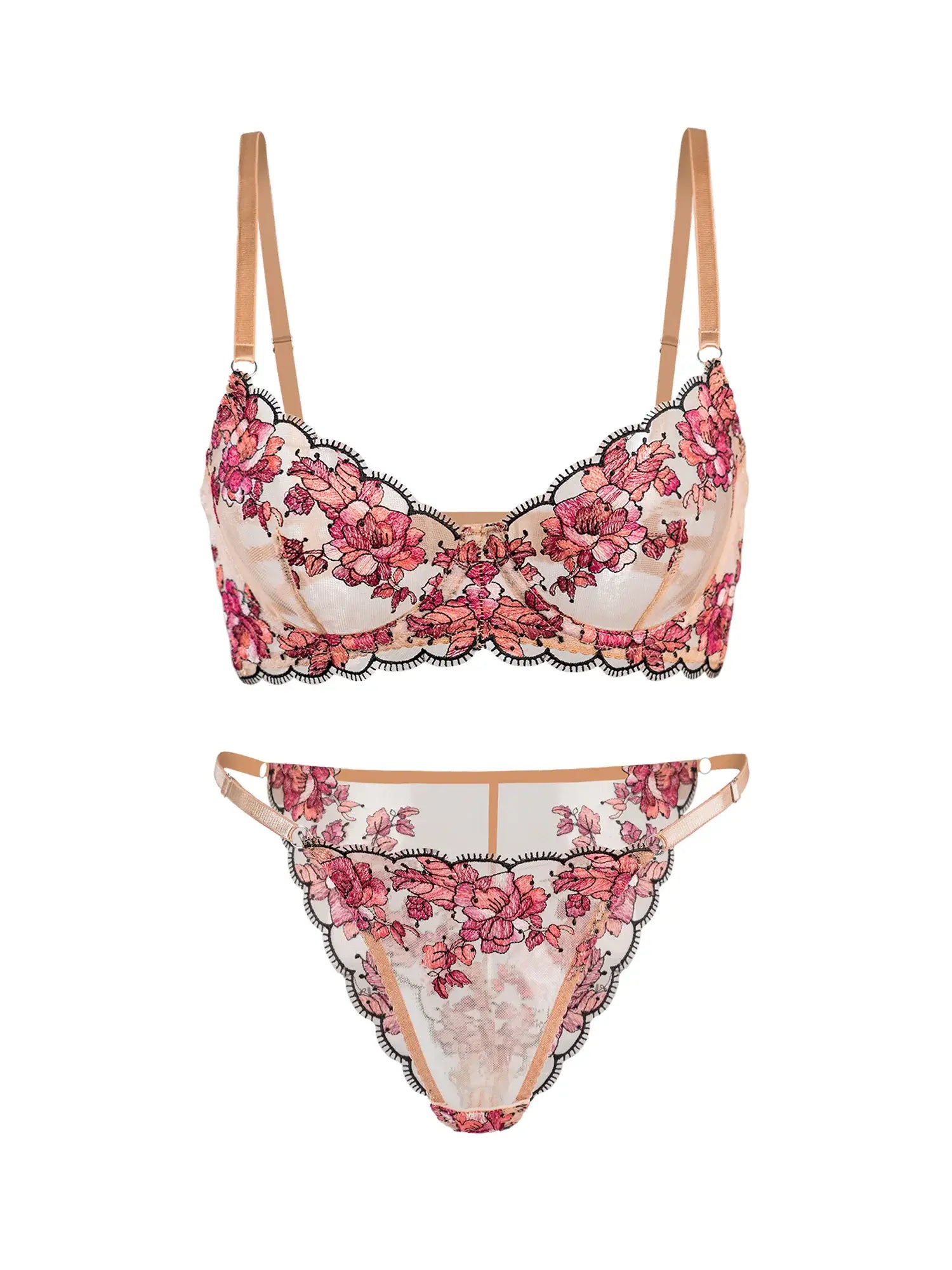 Raspberry Blossom Bra & Panty Set