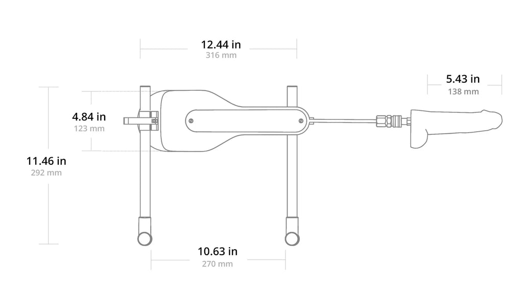 Technical drawing of a tool with dimensions labeled