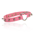 Spiked Heart Pink Collar