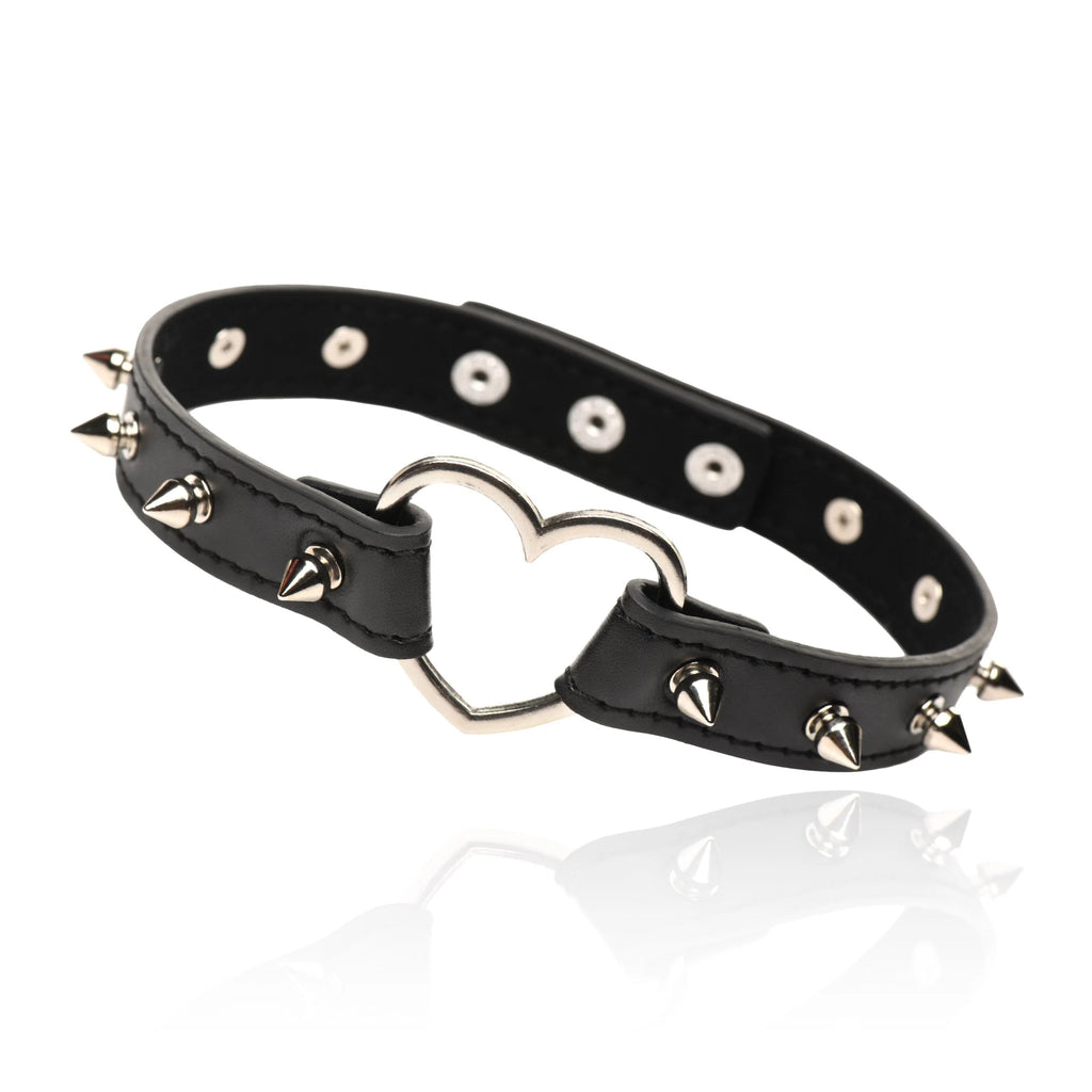 Spiked Heart Black Collar