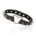 Spiked Heart Black Collar