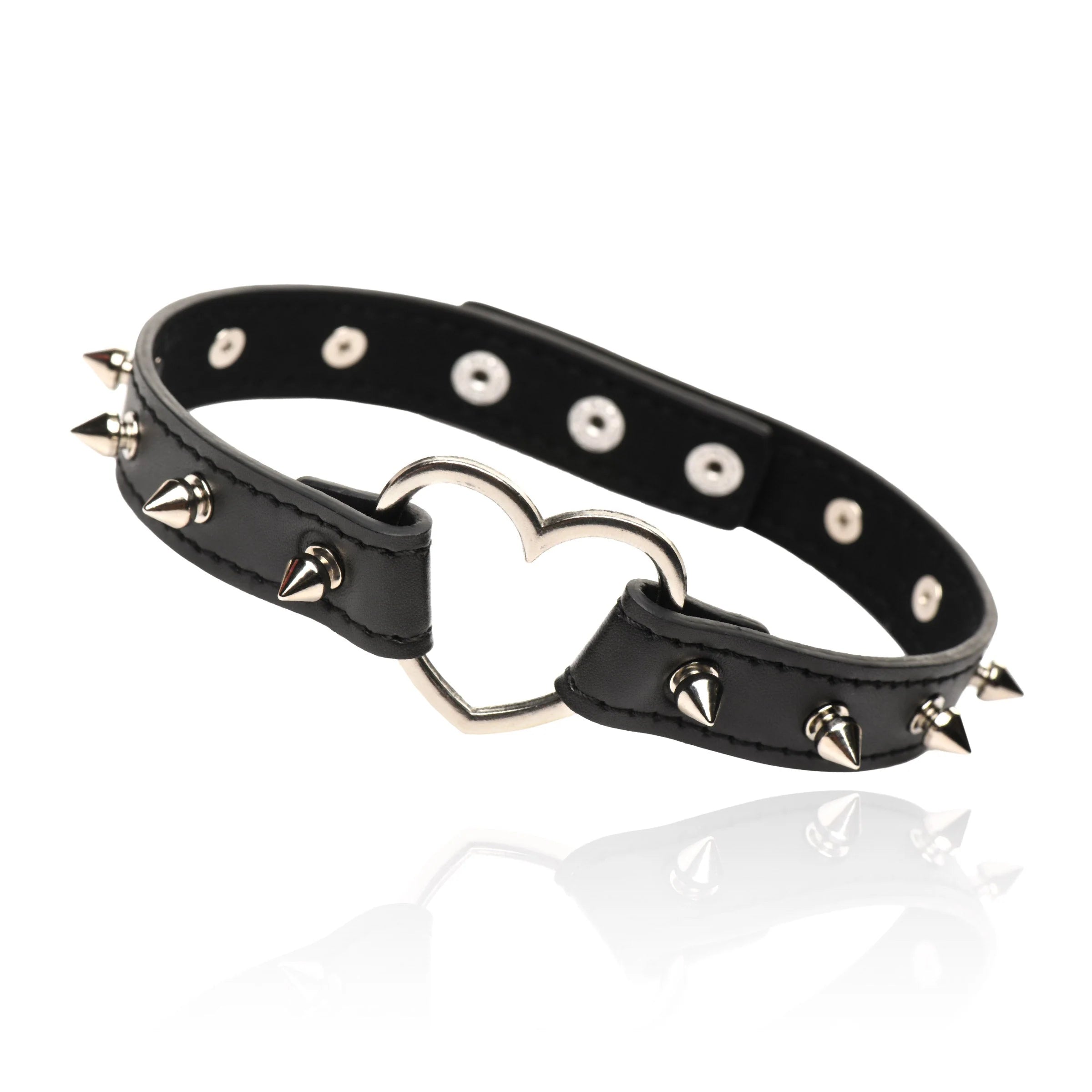 Spiked Heart Black Collar