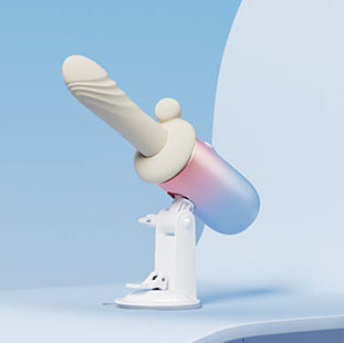 The Spinel mounted on it's suction cup base, allowing for many degrees in adjustment of the angles of penetration. 