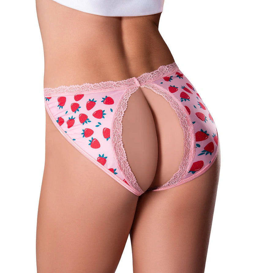 Sweet Treats Strawberry Split Back & Crotchless Panty