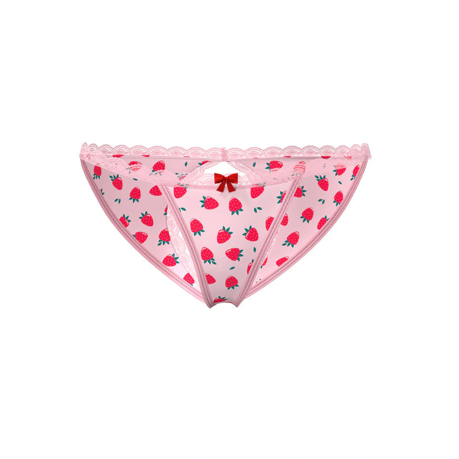 Sweet Treats Strawberry Split Back & Crotchless Panty