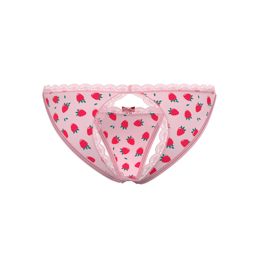 Sweet Treats Strawberry Split Back & Crotchless Panty