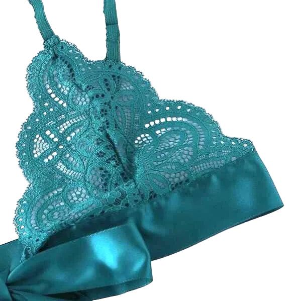 Bows & Ribbons Tear Away Bra & Panty Set - Teal
